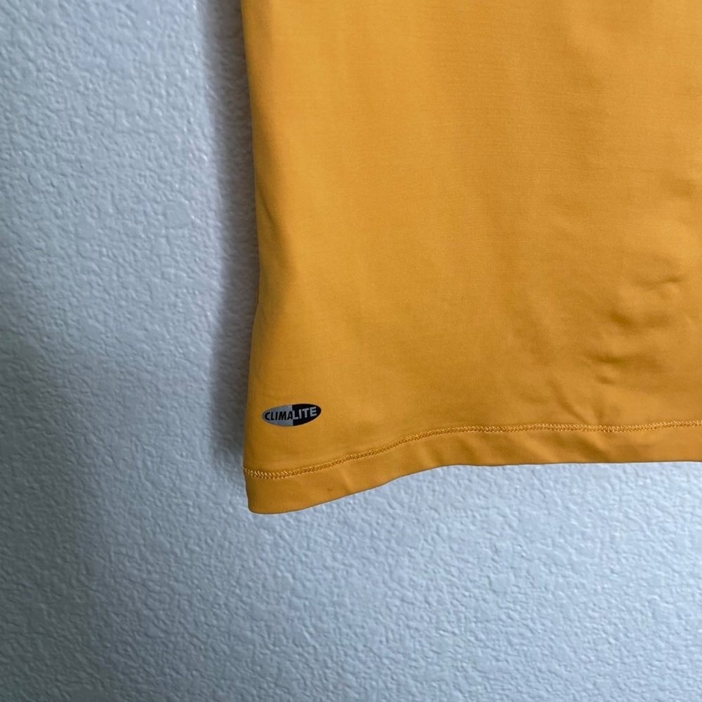 Adidas Climalite V-Neck Athletic T-Shirt Womens Medium Mustard Yellow Gold Sport - Picture 12 of 14